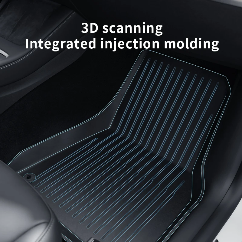 For Tesla Model Highland3 3PCS Master and copilot and back row Floor MatsAbsorbent plastic waterproof foot pad TPE Style  Precis