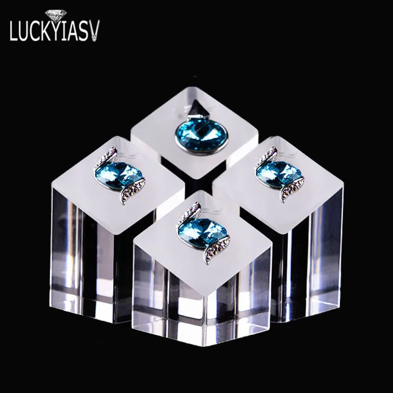 4 pcs/set Acrylic Transparent Earrings Ring Pendant Display Stand Jewelry Storage Display Props Counter Window Display Showcase