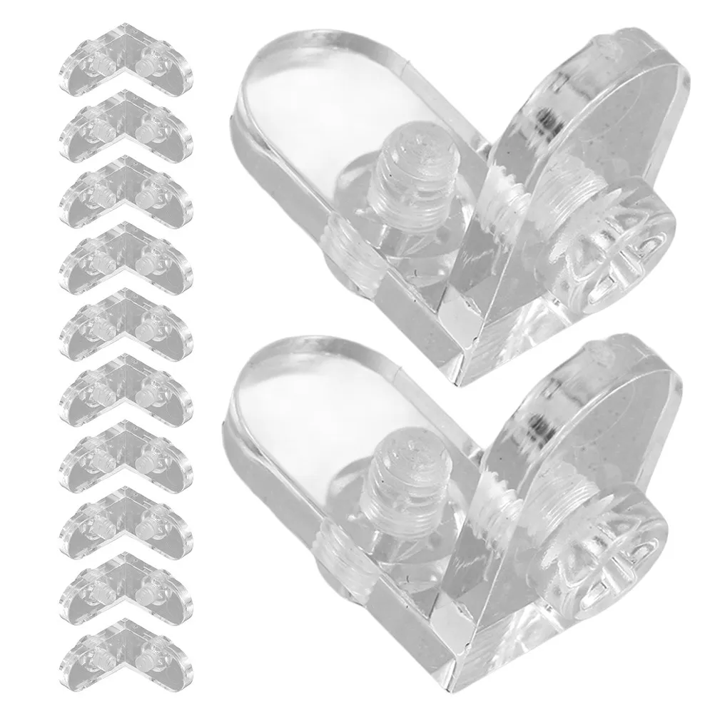 12Sets Transparent Acrylic Corner Brackets Quick Installation Corner Connectors for Acrylic Display Boxes Jewelry Storage Cases