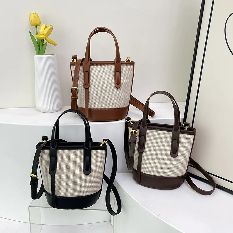 Cross-border Hot-selling High-end Fashion Bag Women's 2026 New Retro Printed Shoulder Bag Cylindrical Oblique Span Women's Bag