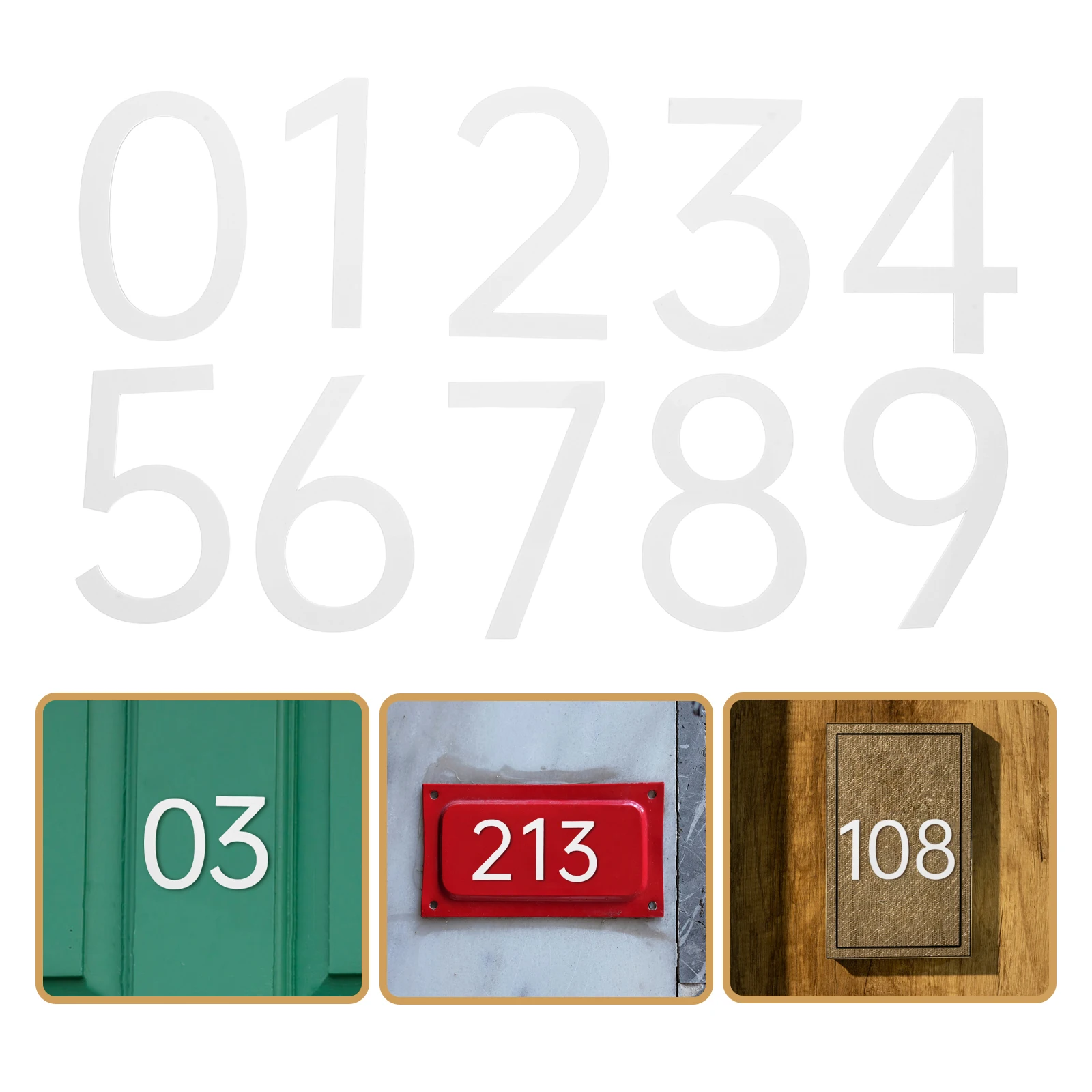 

10Pcs Acrylic Number Tags Modern 3D Adhesive Door Numbers for Office Home Mailbox Sign Address Number Plates