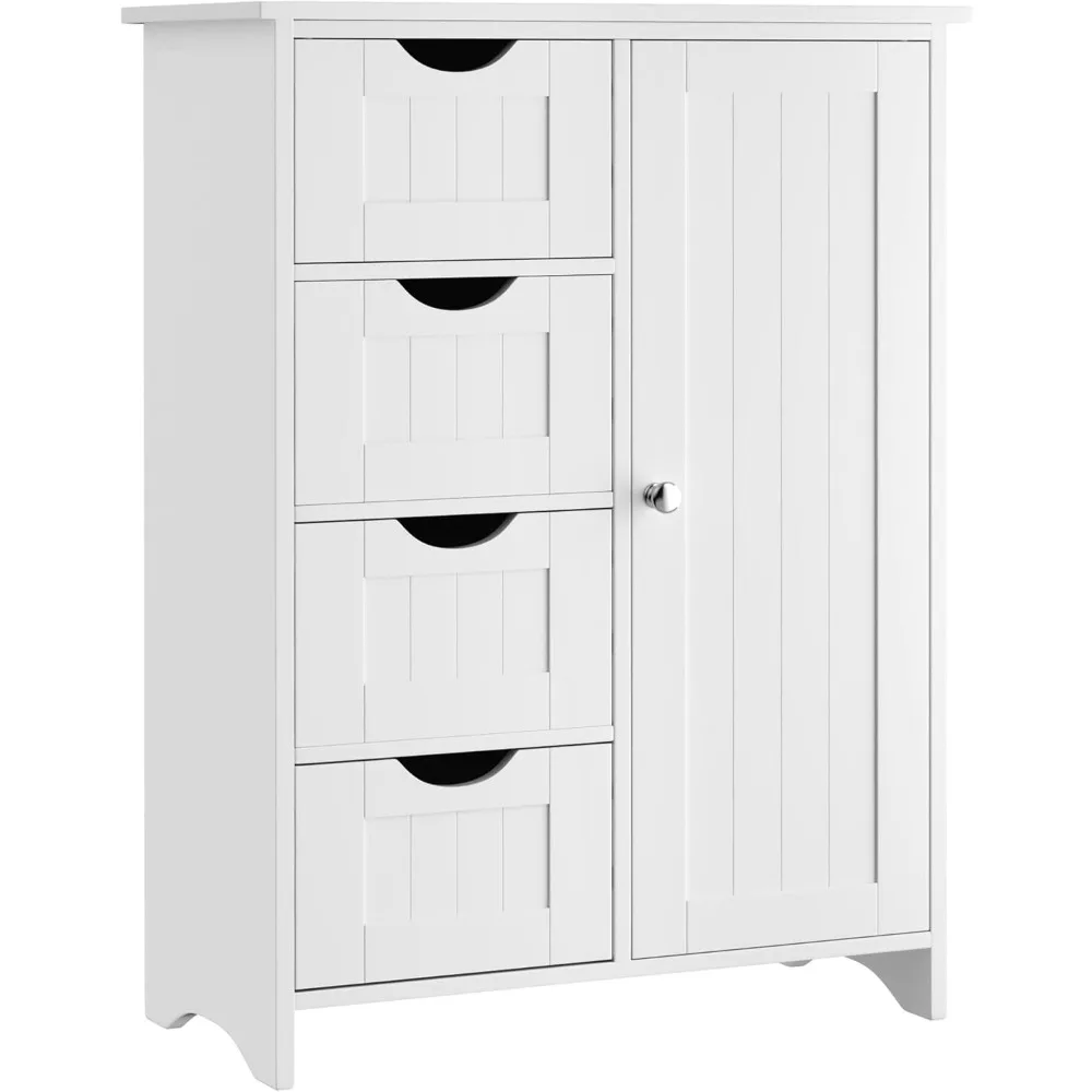 

Bathroom Storage Cabinet, Floor Cabinet with 4 Drawers and 1 Adjustable Shelf, Storage Oragnizer for Living Room, Kitchen