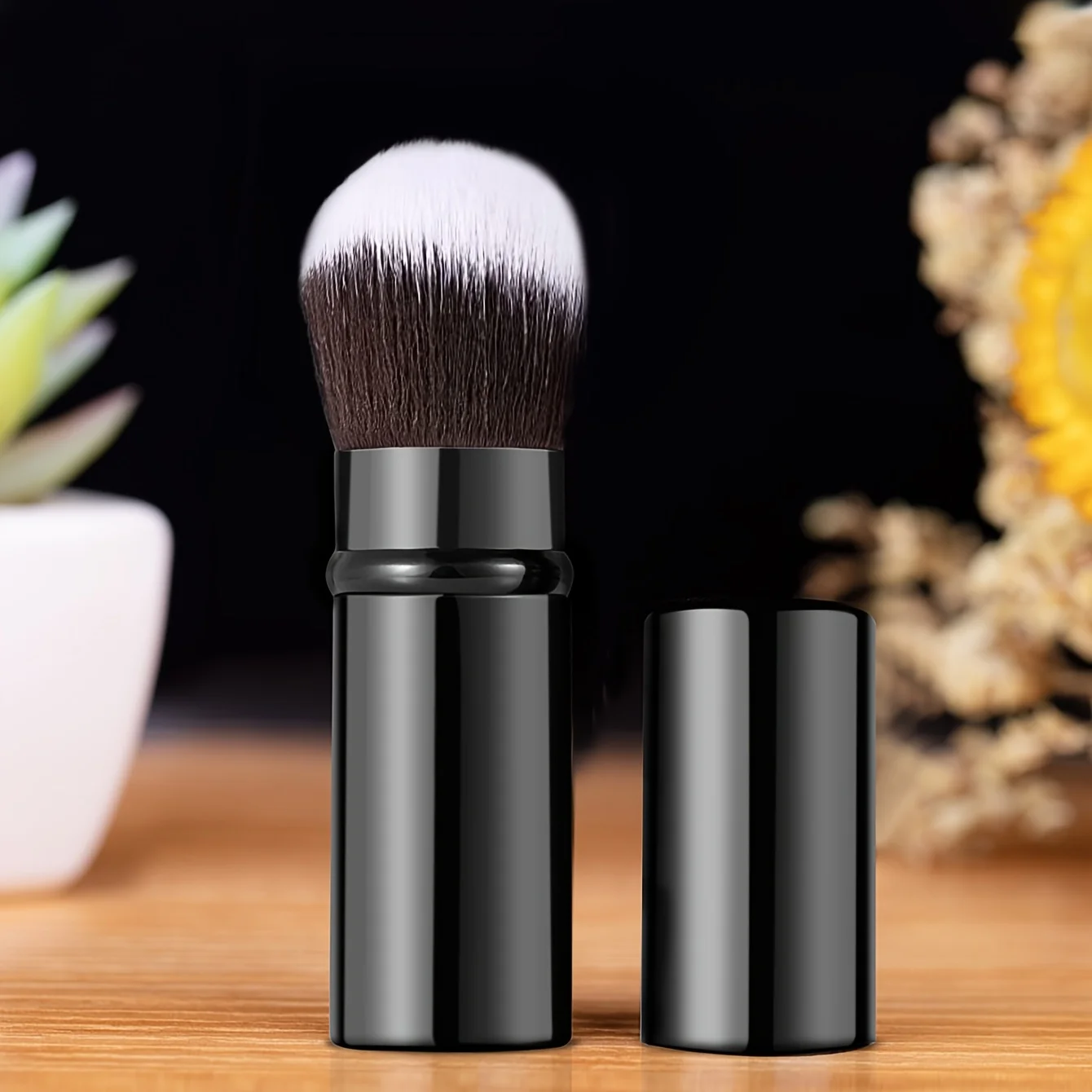 1pc Professional Retractable Kabuki Brushes - Foundation Powder Face Blender Brush - Extensible Mineral Blending