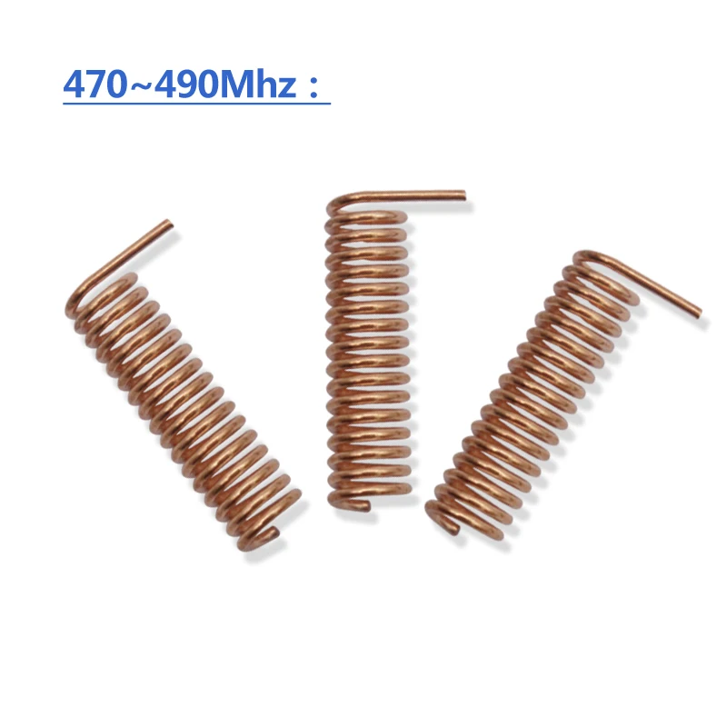 100Pcs, High Gain Helical Solder Spring Antenna for PCB Transmitter Receiver, Remote Control, 440MHz, 470MHz, 490MHz