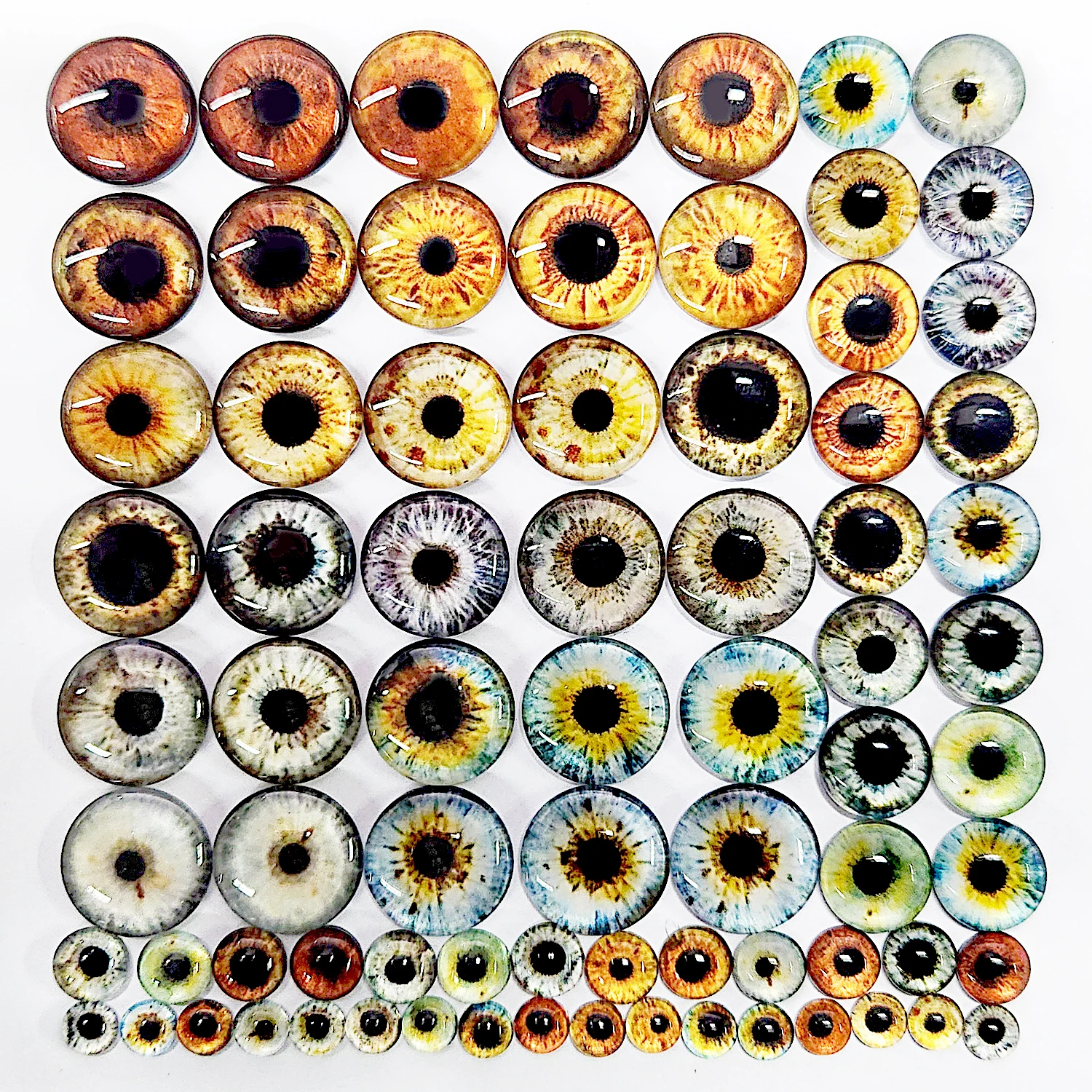 30Pcs 6/8/12/16mm Mixed Style Eyes Round Time Gem Cover Glass Dome Jewelry Pendant Settings