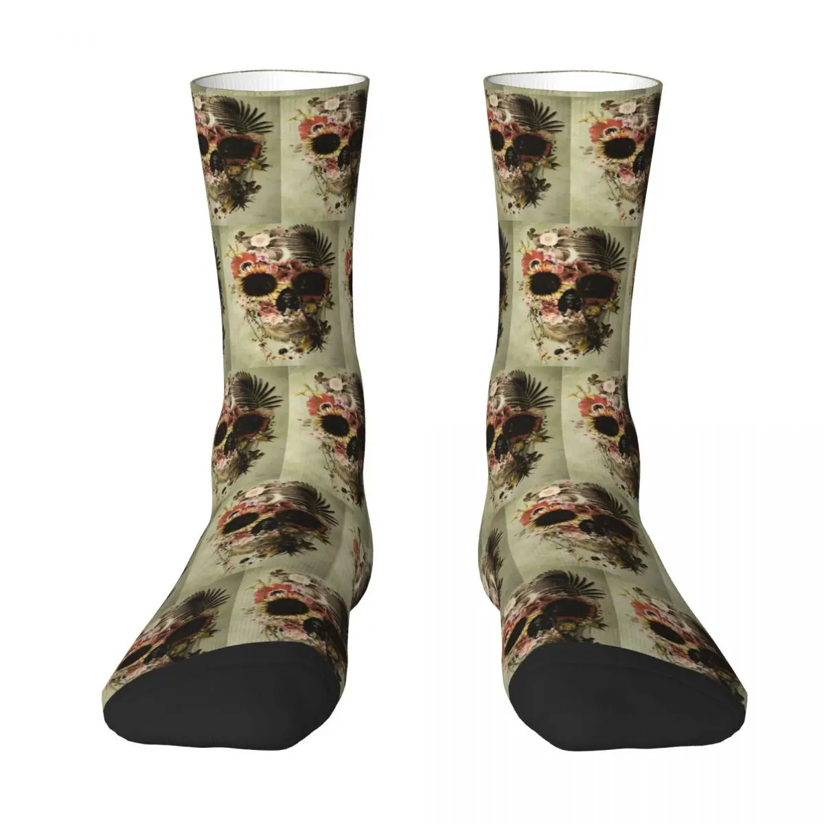 

Garden Skull Light Socks Harajuku Super Soft Stockings All Season Long Socks Accessories for Unisex Gifts