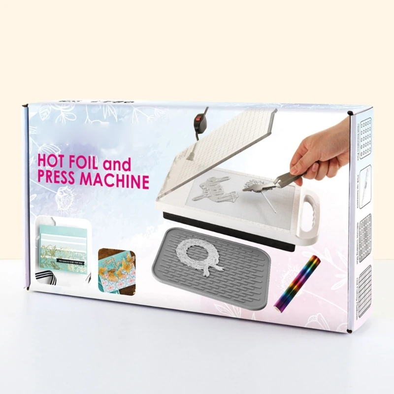 US 110V Hot Foil Stamping Machine with Ergonomical Handle Hot Foil Machine for Scrapbooking Making