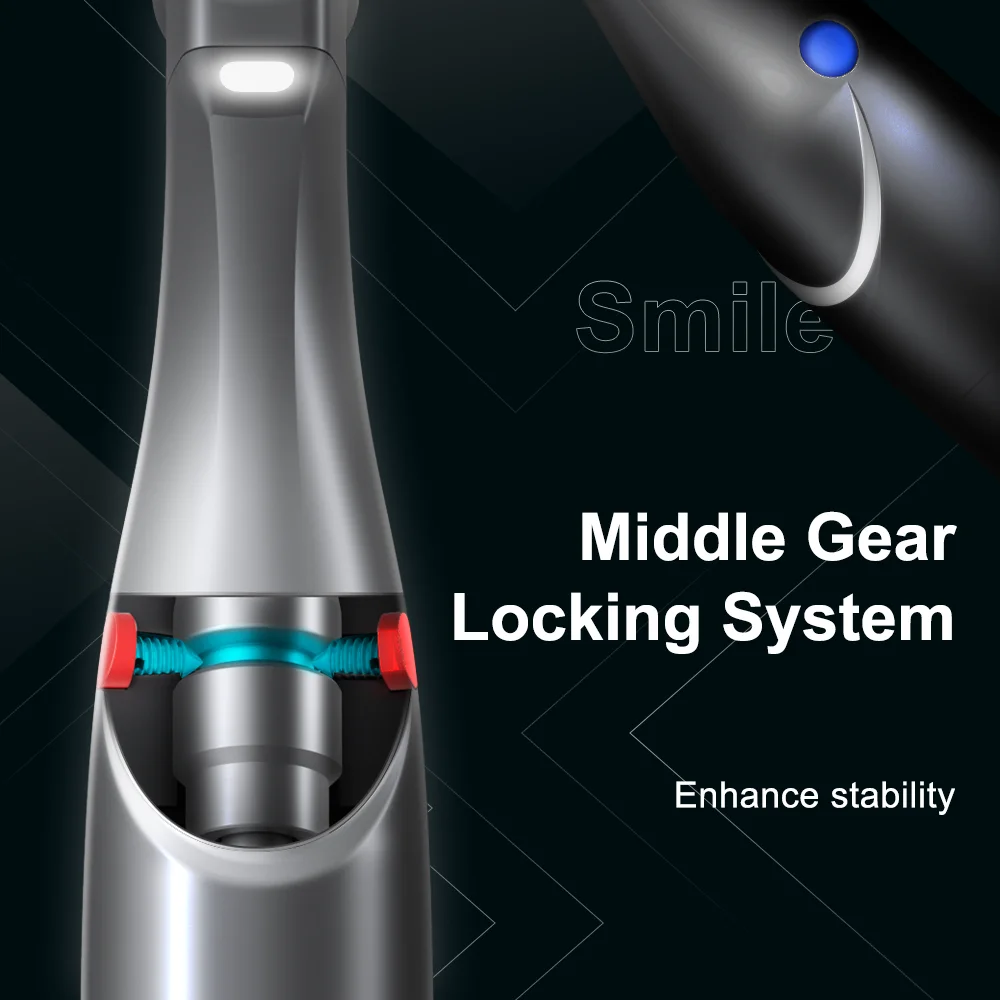 AI DENTAL New Smile Series Contra Angle Low Speed Handpiece 1:4.2/1:5/1:1/4:1/20:1 Red/Blue/Green E-Type Connection with Optic