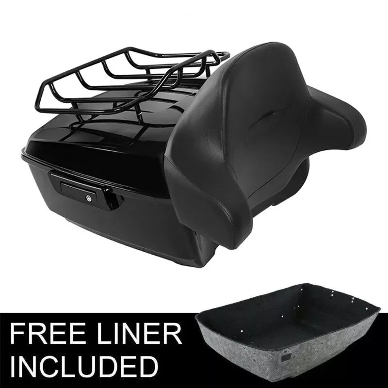 

Motorcycle King Pack Trunk Backrest Pad Rack Fit For Harley Touring Road Glide Electra Glide 2014-2025