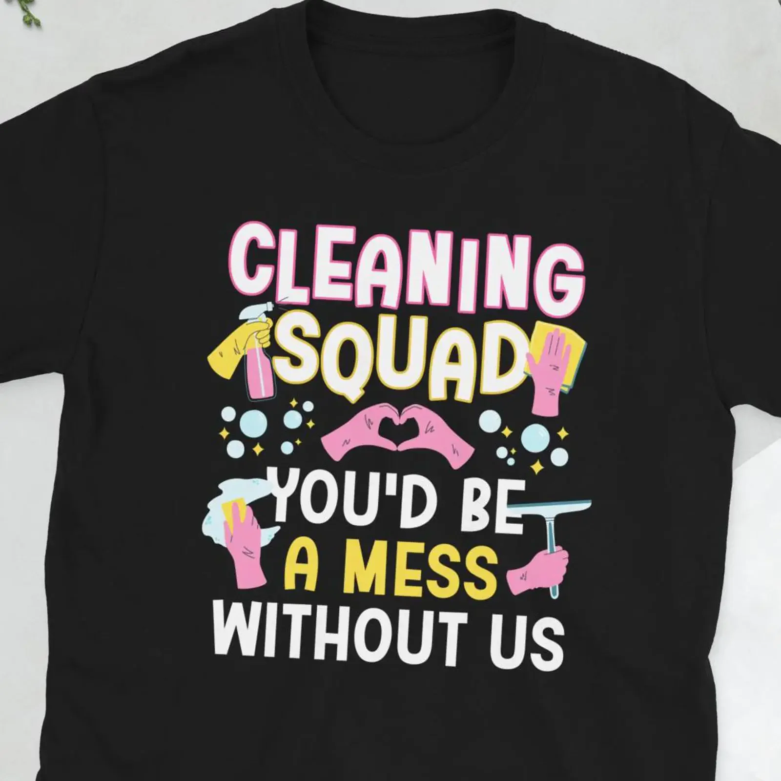 Cleaning Lady Cleaner Housekeeping Ladies T Shirt vintage Washed Versatile Stretched Stylish Comfortable fashion