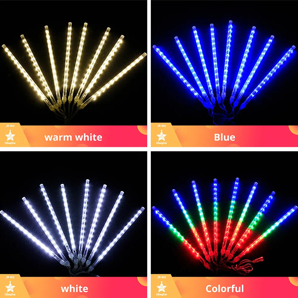 Led chuva de meteoros 30cm/50cm natal led string guirlanda luz de tira do feriado à prova dwaterproof água luz de fadas para a decoração da rua do