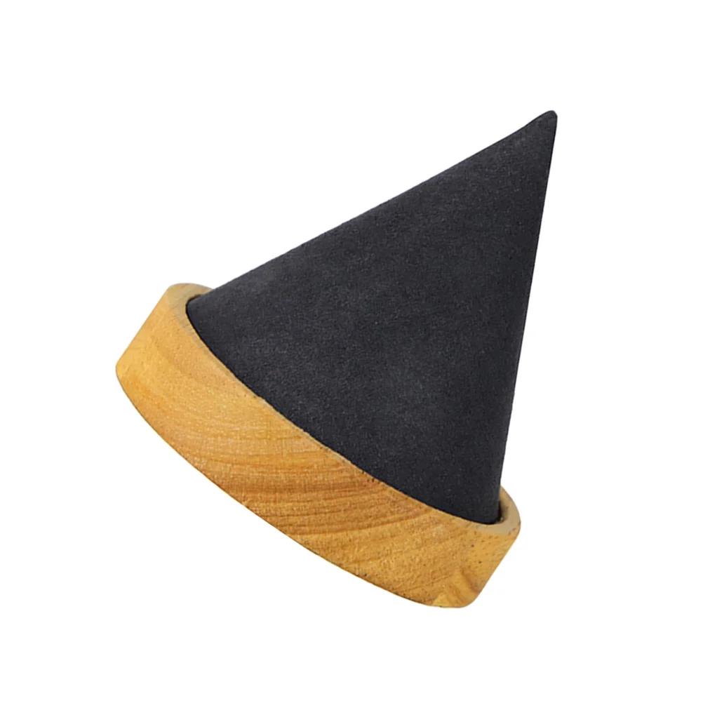 

Solid Wood Necklace Holder Dark Grey Unique Cone Shape Jewelry Display Organizer for Store Home Jewelry Storage Rack