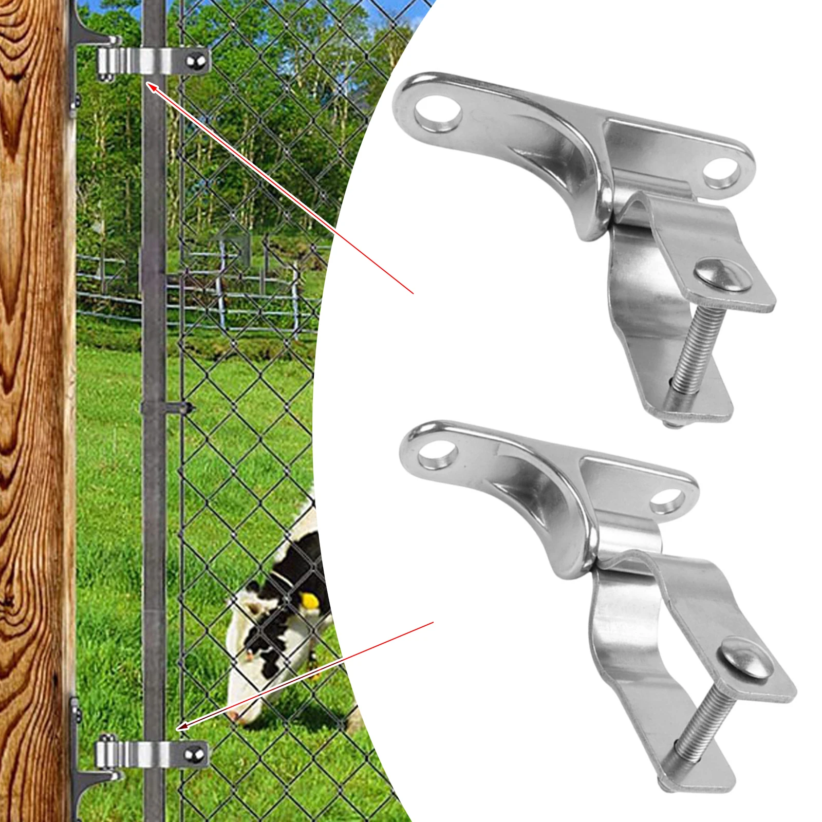 

Комплект из 2 петель для ворот из нержавеющей стали 304, 35 мм, для фермерских и оградительных ворот, сверхпрочная конструкция с монтажным комплектом