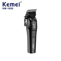 Kemei DLC blade electric hair clipper hair salon professional wireless USB rechargeable hair clipper with light KM-1858