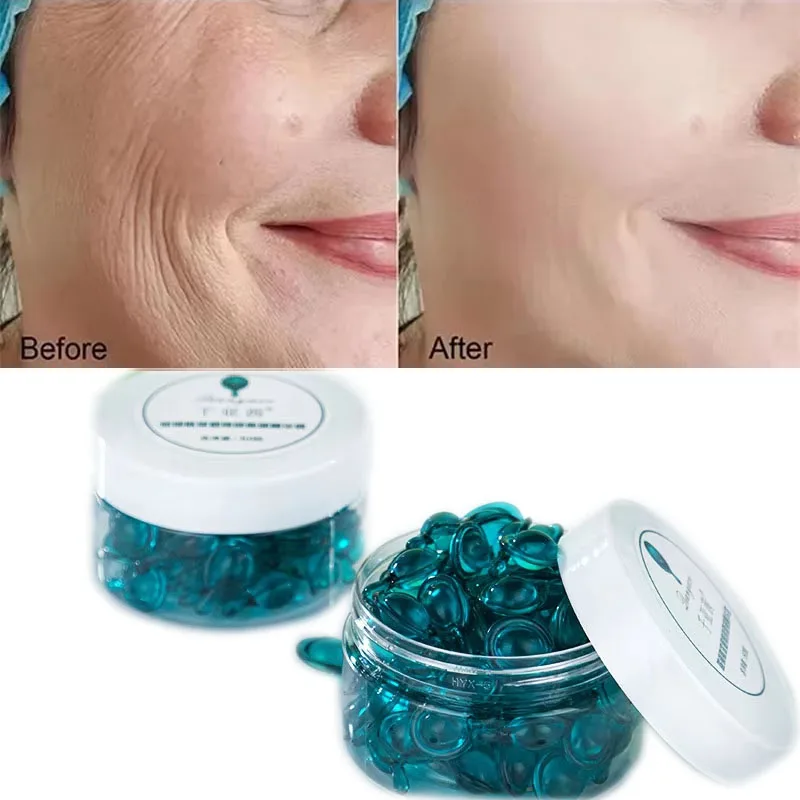 New Blue Copper Peptide Capsule Face Serum Anti-Wrinkle Remove Essence Tightens Night Moisturizing Radiant Rejuvenation SkinCare
