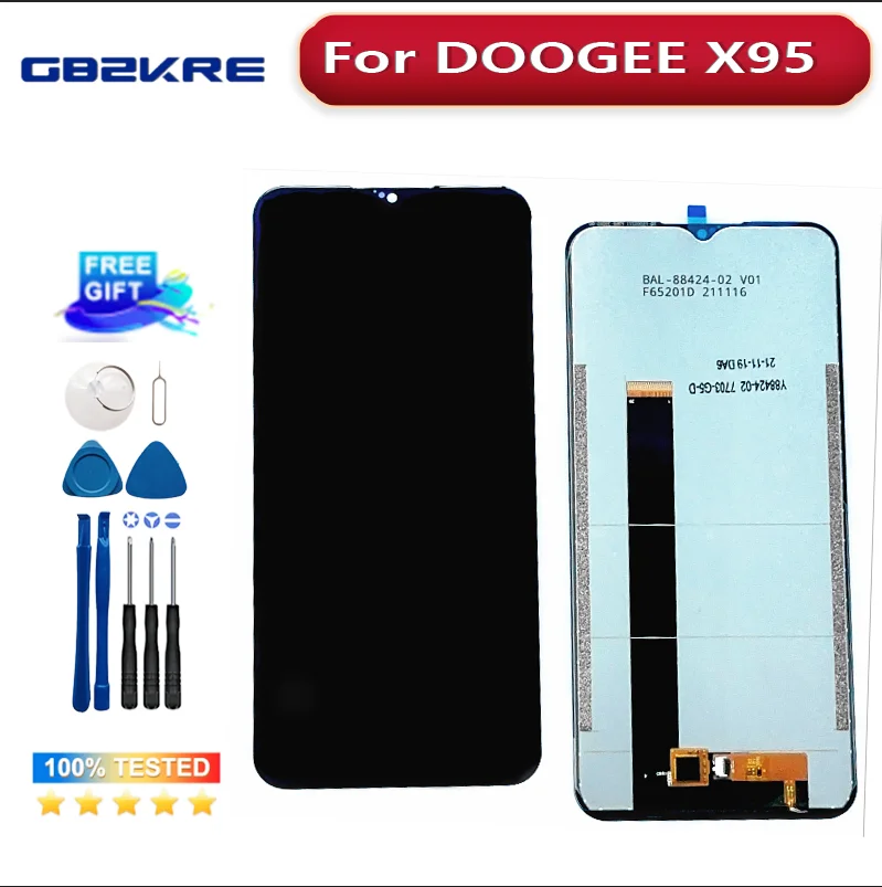 ใหม่ Original Touch Screen จอแสดงผล LCD หน้าจอ LCD สําหรับ DOOGEE x95 เปลี่ยนชิ้นส่วน + ถอดชิ้นส่วนเครื่องมือ