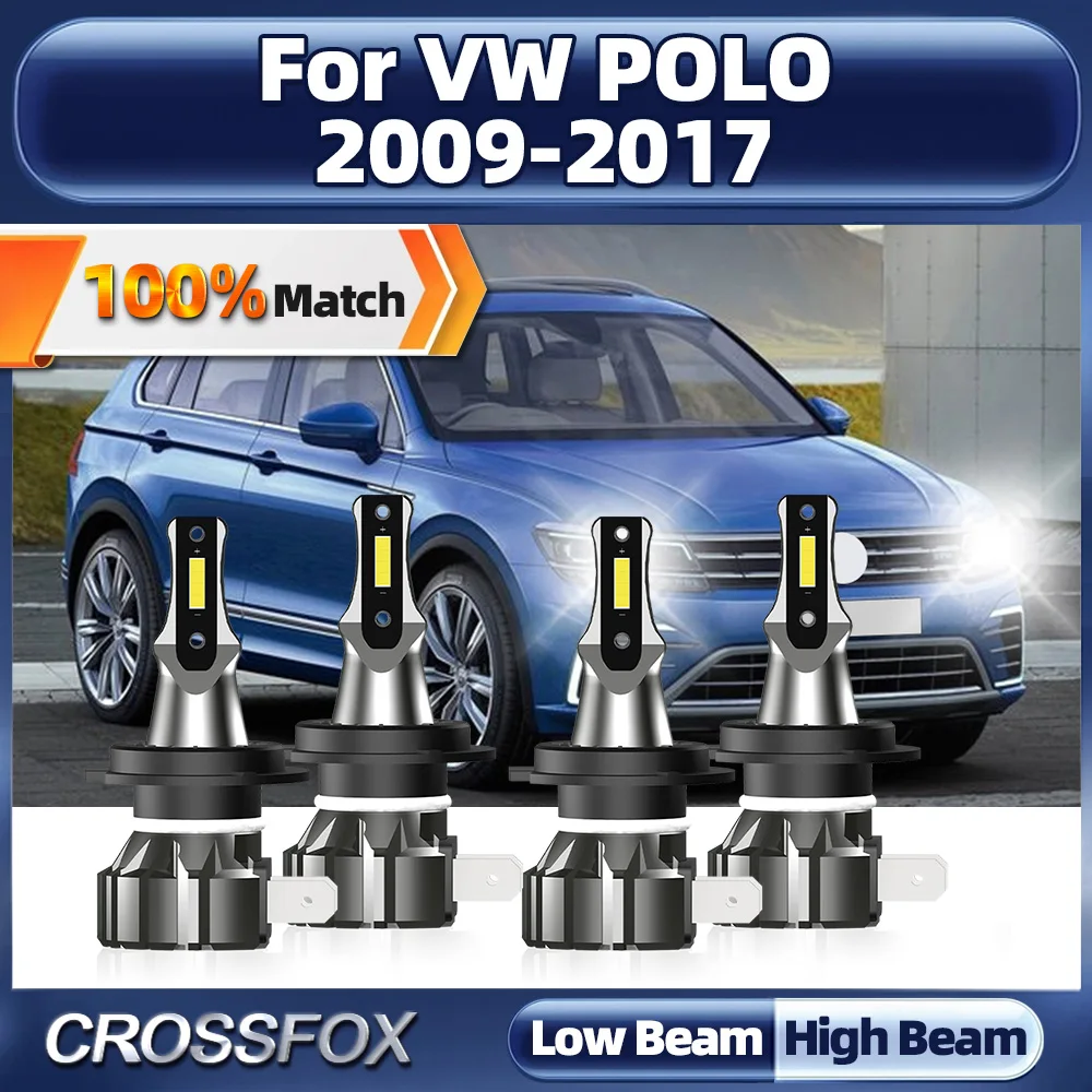 

40000LM Car LED Headlight Bulbs 6000K White Auto Lamps 12V Plug And Play For VW POLO 2009-2011 2012 2013 2014 2015 2016 2017