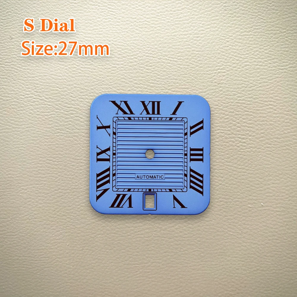 27mm S Dial Square Roman dial 6 o'clock calendar No Hands Suitable for NH35 NH36 Movement Watch Modification Accessories ﻿