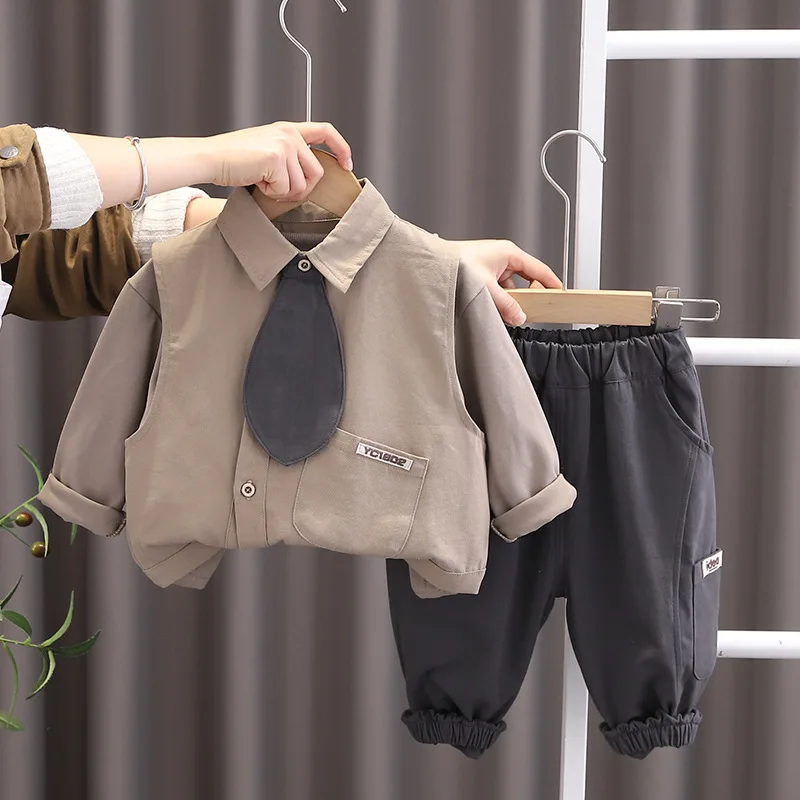 

1 to 6 Years baby boys Autumn set, 2025 new children's spring and autumn stylish outerwear, autumn casual sports three-piece set