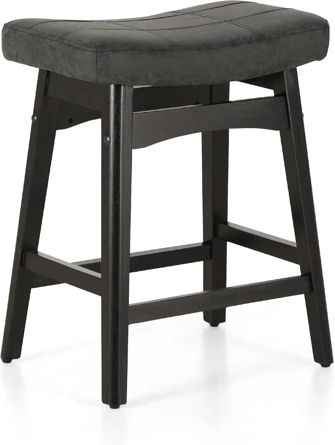 

Bla Counter Height Bar Stool For Kitchen Counter Solid Wood Legs With Faux Leather Seat Farmhouse Barstool For 34""-38""