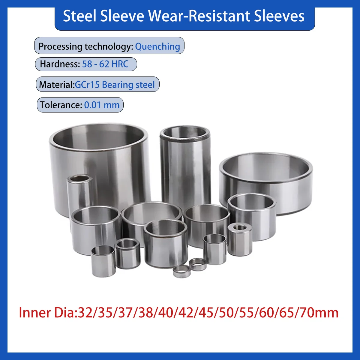 ID 32/35/37/38/40/42/45/50/55/60/65/70 Steel Sleeve/ Guide Sleeve/ Withdrawal Bushing/ Wear-Resistant Sleeve