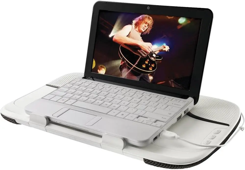

Portable Laptop Speaker Stand with Built-in Speakers for Enhanced Audio and Comfort