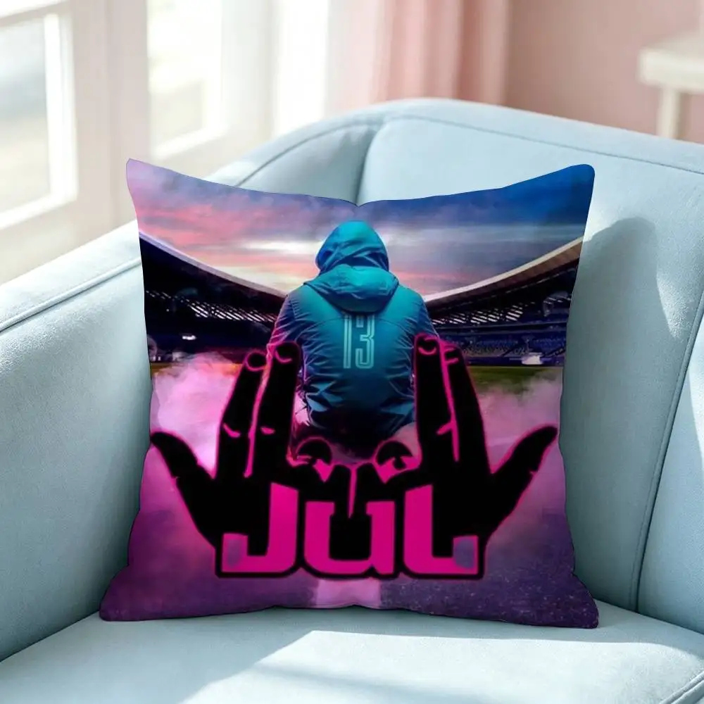 Top-tier rappers Jul Logo Pillow Case Square Double-Sided Sofa Cushion Cover Bedroom Bedside Pillow