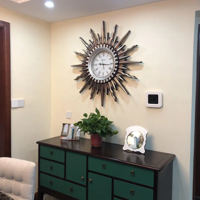 

Light Luxury Wall Clock Retro Creative Living Room Large