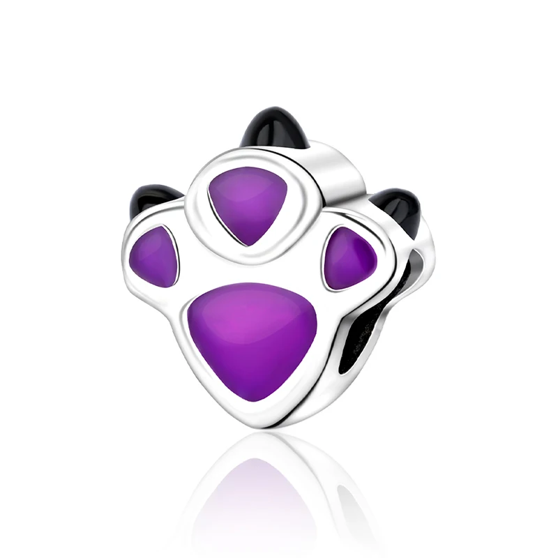 

Ahthen 925 Sterling Silver Beads Cute dinosaur paw prints Charm fit Snake Chain Bracelets Necklaces for Women Jewelry Making