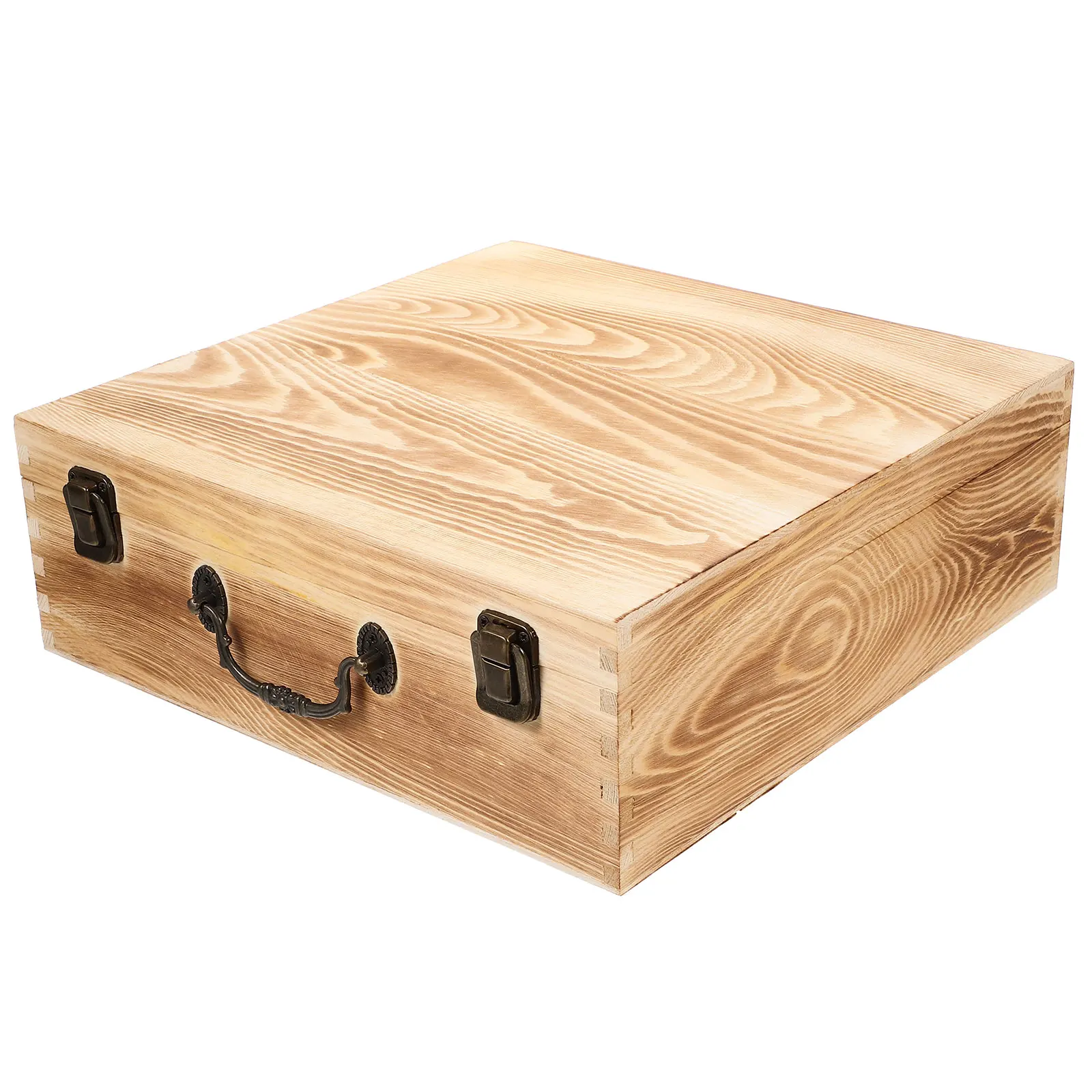 

Wooden Jewelry Box 30x30x10cm Vintage Storage for Rings Earrings Necklace Bracelet Gift Keepsake Chest Decorative Box Organizer
