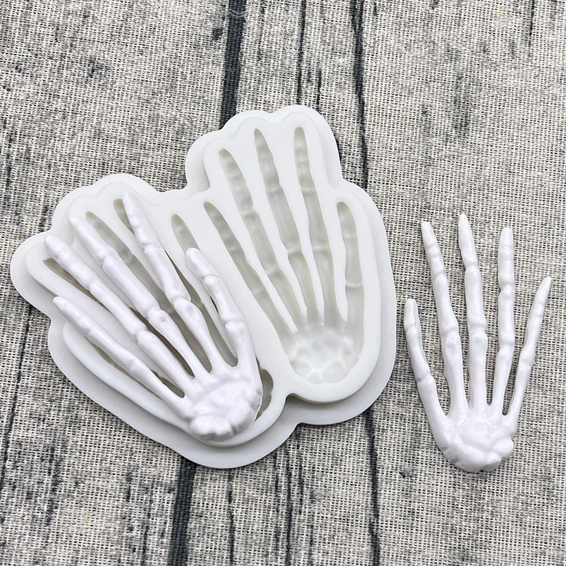 Halloween Hand Bone Silicone Mold Sugarcraft Chocolate Cupcake Baking Mold Fondant Cake Decorating Tools