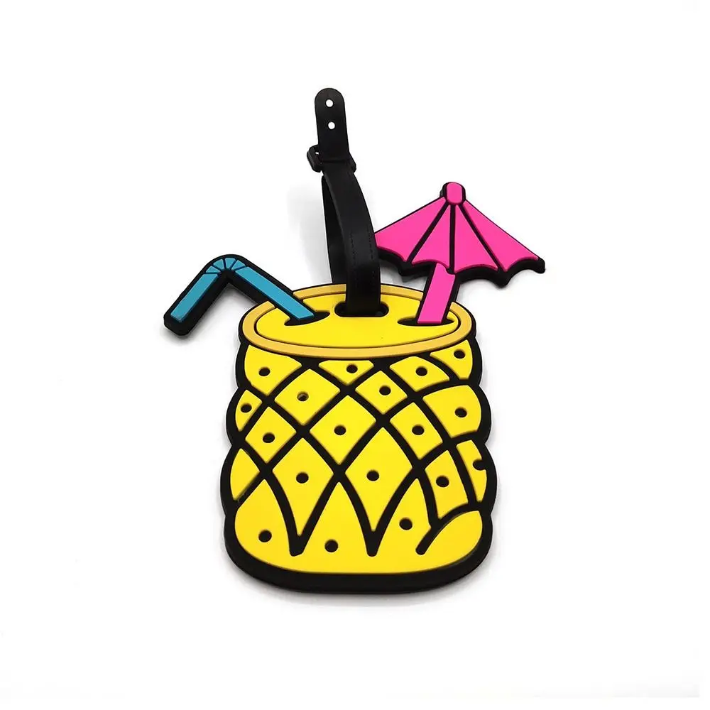 만화 스타일 만화 수하물 태그 소프트 배낭 액세서리 수하물 라벨 스트랩 레드 컬러 여행 액세서리