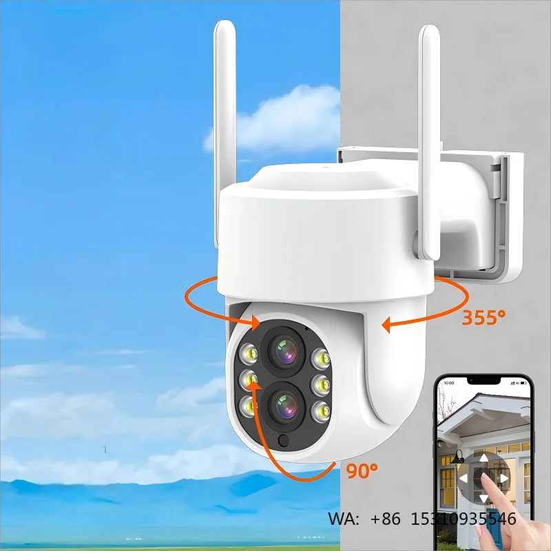 New Arrival Smart Ptz IP Camera for Home Security WiFi 2.4Ghz 5Ghz Waterproof Outdoor Two Way Audio Camera with Cloud Storage