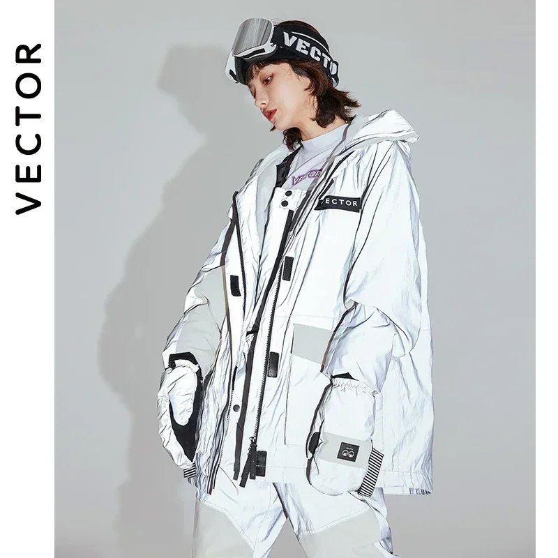 VECTOR-Veste de Ski à Capuche Coupe-Vent pour Homme et Femme, Veste Casting Chaude, Sports de Plein Air, Combinaison de Ski, Coton 3M, Hiver