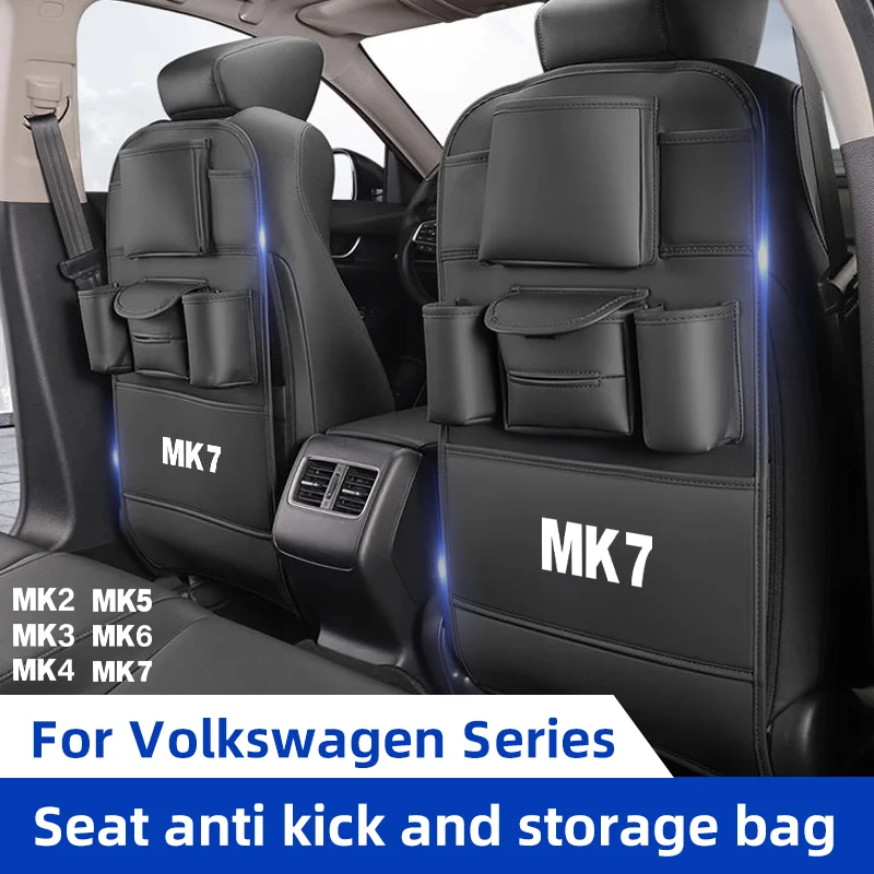 Car Seat Back Organizer for Volkswagen VW MK2 MK3 MK4 MK5 MK6 MK7 Car Backseat Storage Bag with Hook Tissue Holder Anti Kick Pad