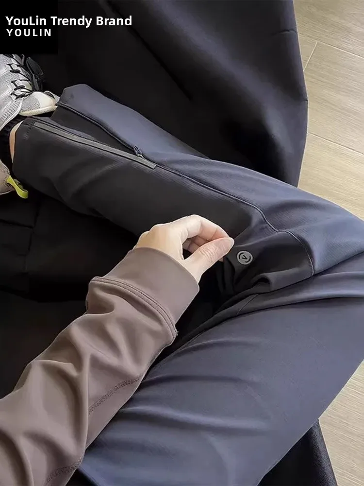 

Мужские утепленные брюки карго FCE для активного отдыха, зимние, с боковыми молниями, расклешенные, рабочие, повседневные, для спорта на открытом воздухе