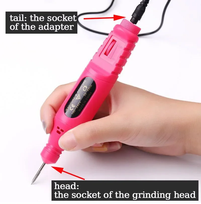 Electric Nail Sander Nail Drill Machine Grinder Nail Removal Exfoliating Polishing Tool Pedicure Machine Adapter Press on nails