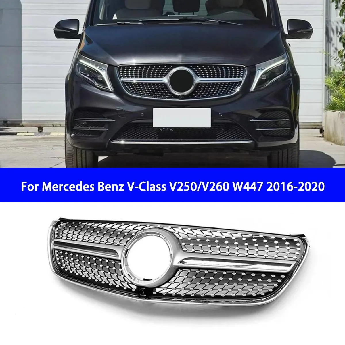 

For Mercedes Benz V-Class V250/V260 W447 2016-2020 Models, Modified To Replace The Original Car with A Starry Sky Grille