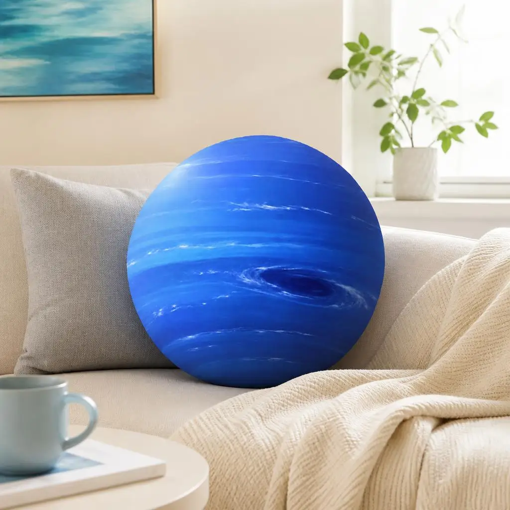 Neptune Planet Pillow Astronomy Space Science Solar System Cushion Shaped Stuffed Throw Pillow Home Decor Gift for Stargazers