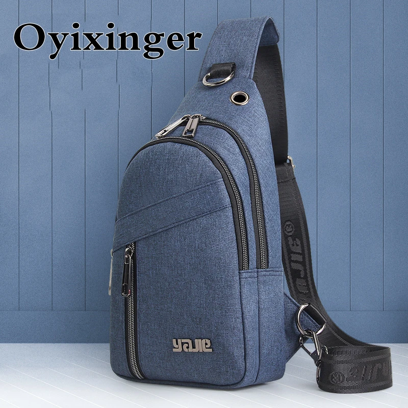 

OYIXINGER 2024 Men's Tablet Small Bag Casual Waterproof Crossbody Bag New Chest Bag Oxford Cloth Travel Storage Bag Fashionable