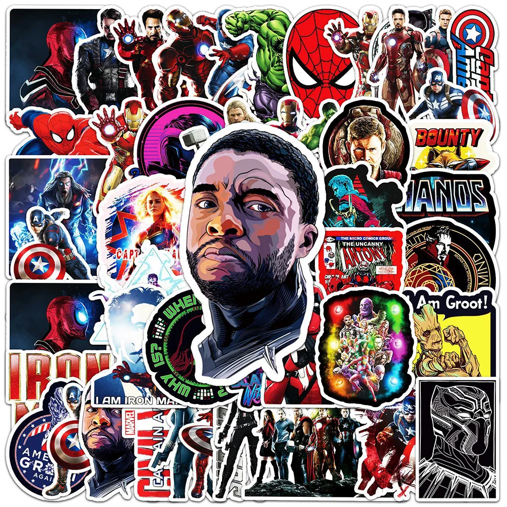 10/30/52PCS Disney Marvel The Avengers Cartoon Stickers DIY Guitar Laptop Luggage Skateboard Graffiti Decals Fun for Kid Toys