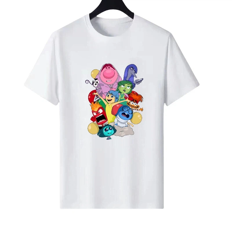 

Disney Inside Out Pattern Женская одежда для родителей и детей Топы Белые модные женские дешевые футболки с короткими рукавами Y2k Мужские толстовки