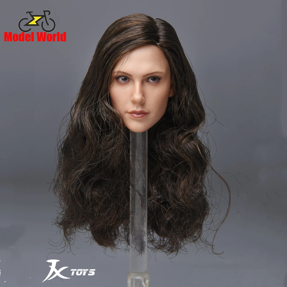 

JXTOYS JX043 1/6 Wonder Girl Squint Head Sculpt Hair Transplant Head Carving Model Fit 12'' Female Soldier Action Figure Body