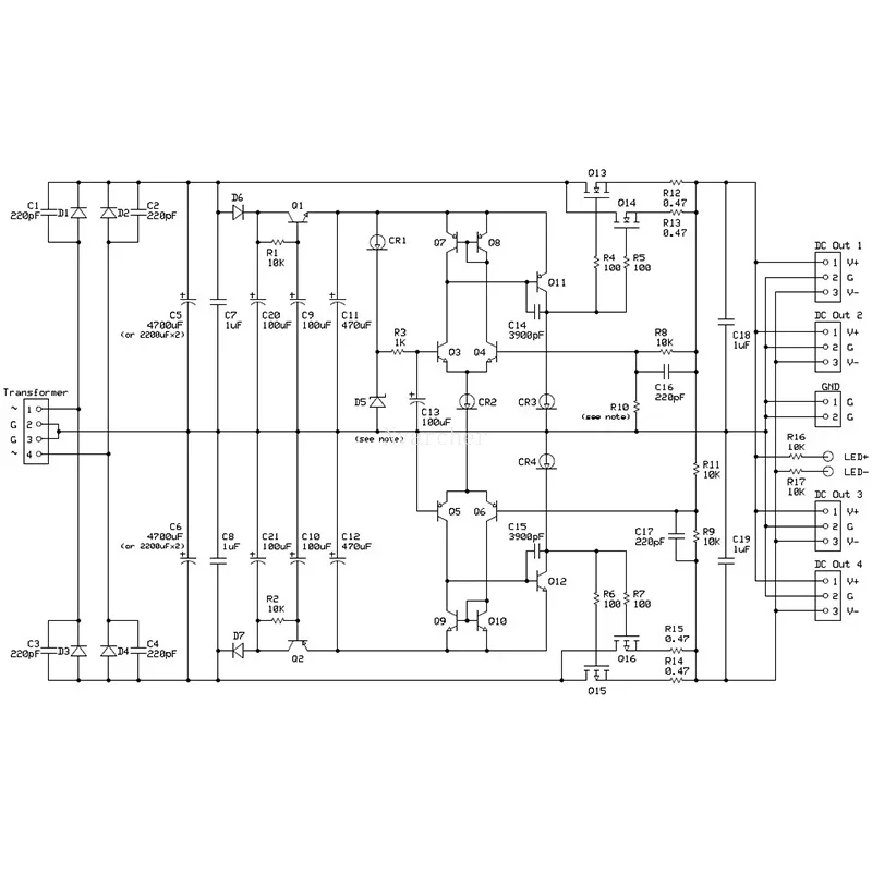 Nvarcher Sigma22 HIFI Ultra bajo tubo de campo de ruido UV componente discreto regulador de voltaje de CC potencia Servo positiva y negativa
