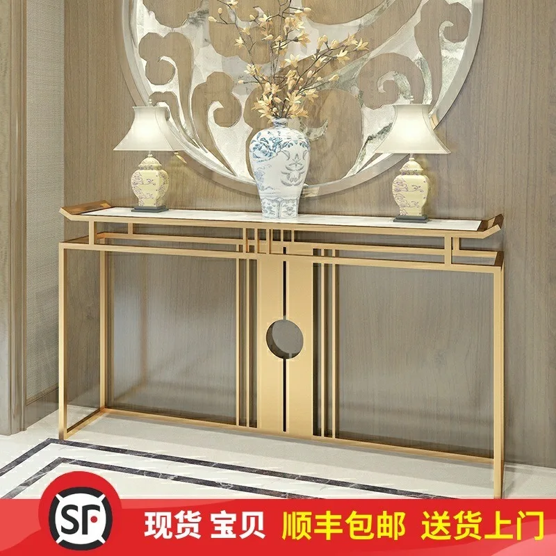 New Chinese-style entry marble entrance table, lobby clubhouse decoration end view table, several aisles against the wall entran