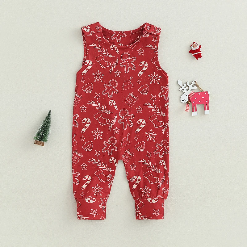 

Christmas Snowflake Patterned Baby Romper Set with Matching Gift Box and Hat - Festive Crew Neck Sleeveless Infant Bodysuits