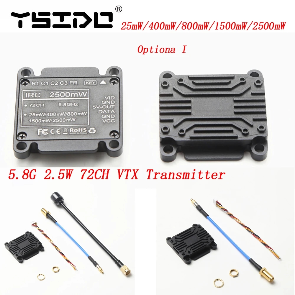 

YSIDO 5,8G 2,5 W 72CH MMCX Питер/25mW/400mW/800mW/1500mW/2500 передатчик mW FPV для APEX Mark4 V2 XL7 RC Дрон Радиоуправляемый летательный аппарат дальнего радиуса действия