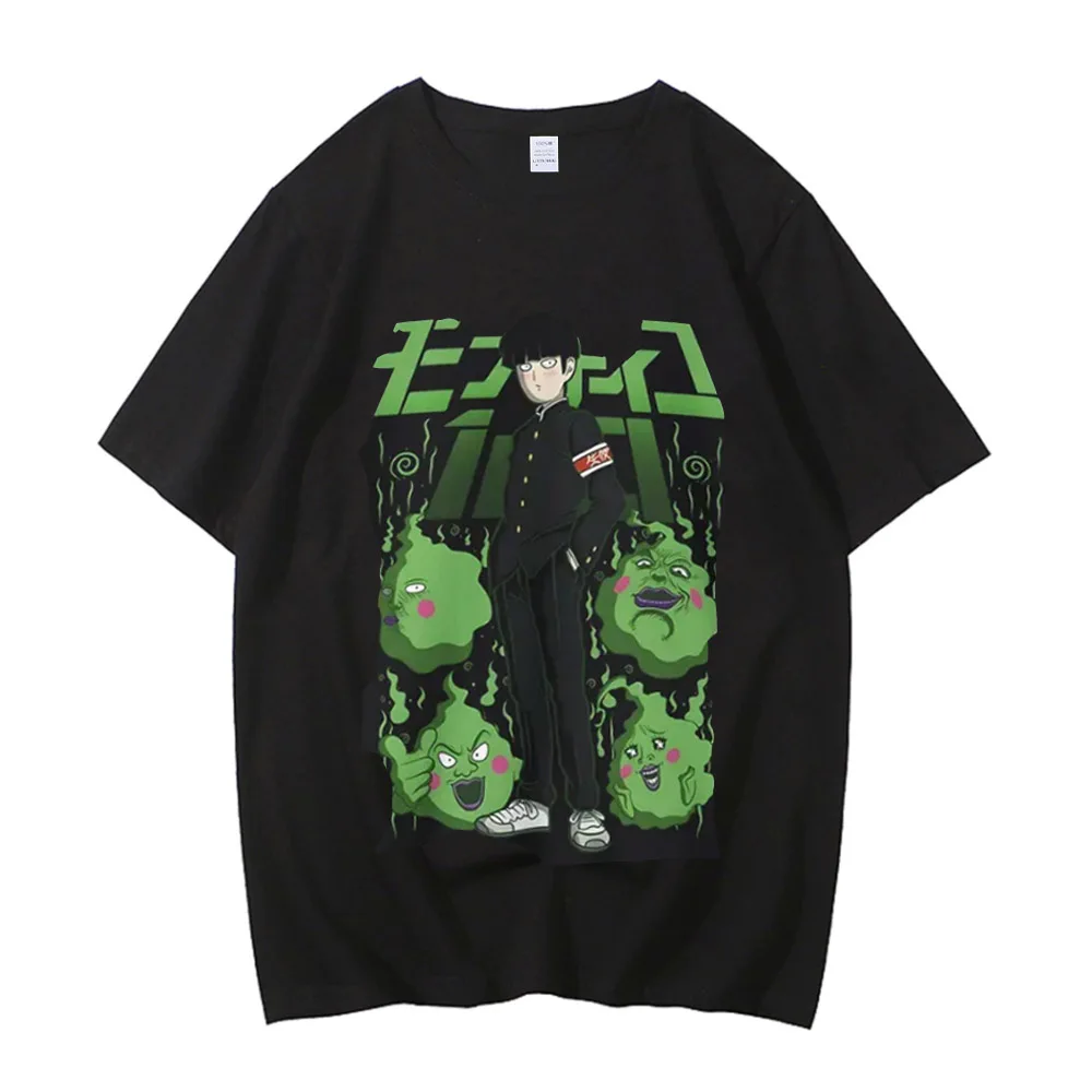 Mob Psycho 100 Funny Anime T-shirt Men 100% Cotton Tee Japan Manga High Quality Streetwear Cartoon T Shirt view 5