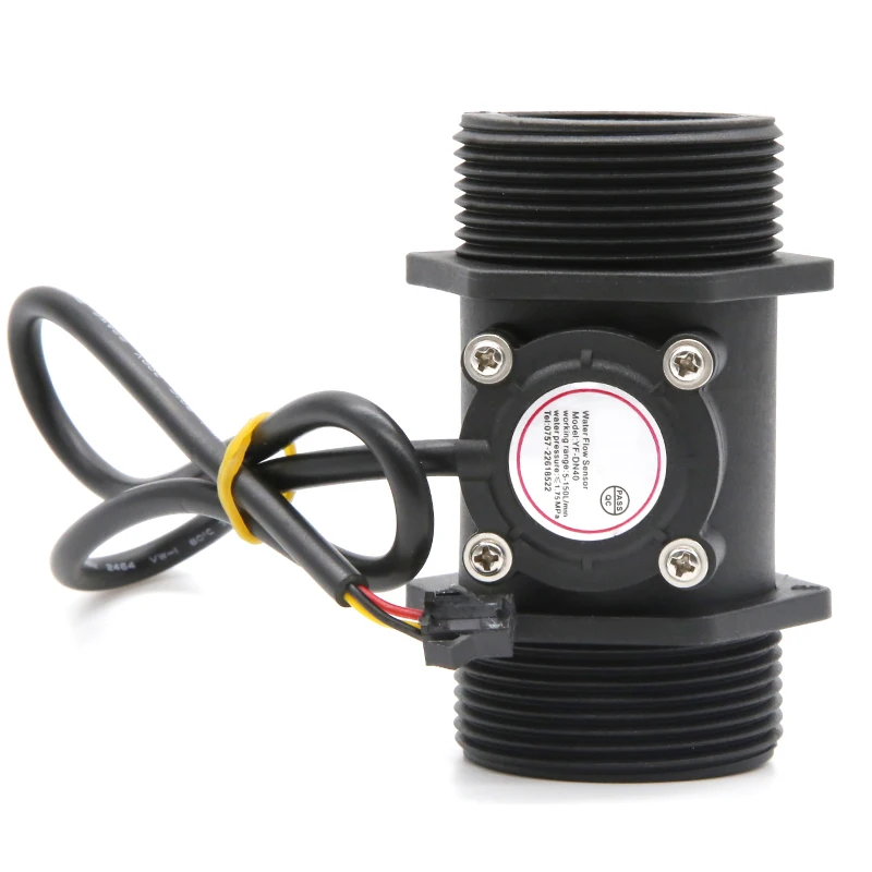 

1-1/2 inch NPN Flowmeter Hall Flow Sensor Nylon Plastic Flow Switch Sensor DN40 1.75MPa DC3.5~24V Turbine Water Flow Sensor