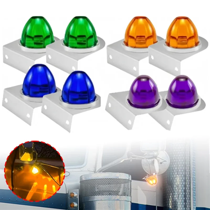

2PCS 12V 24V Car Trailer LED Light Truck Watermelon Lights for Caravan Turn Signal Lamp Indicators Side Marker Lamp Lorry Van